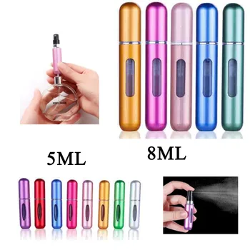 

5ml / 8ml Portable Refillable Perfume Spray Bottle Aluminum Makeup Water Atomizer Bottle Empty Container Travel Perfume Bottle