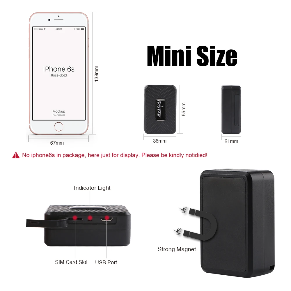 TKSTAR-Mini Ímã GPS Car Tracker, Monitor de