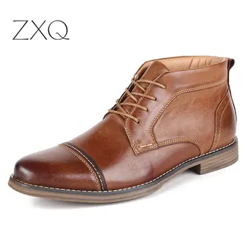 

New leather casual men's boots for autumn and winter 2019 genuine leather boots men Ankle men winter shoes