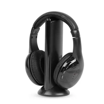 

hot selling 5 in 1 Wireless Earphone Watch TV Wireless Headset Stereo Headphone for iPod MP3 FM TV PC Multifunction DE5