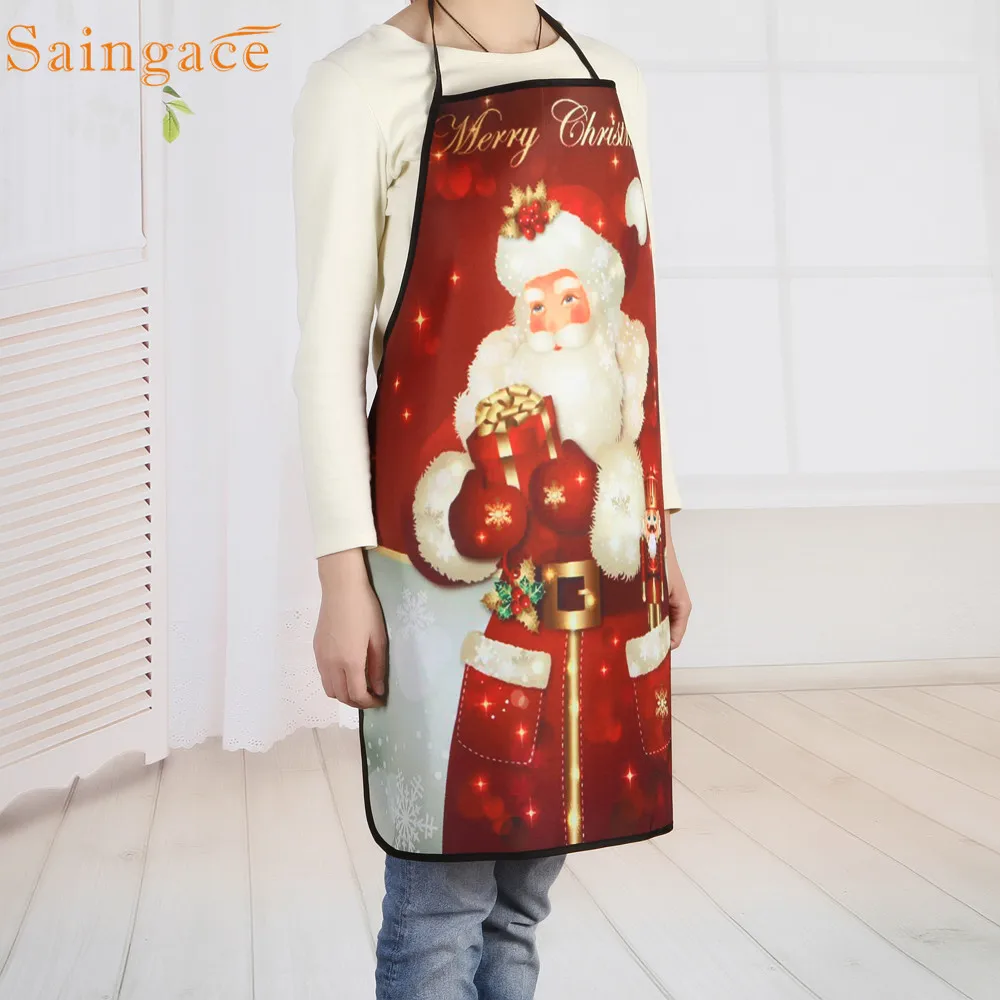 Saingace kitchen apron Creative Christmas cartoon prints Aprons Waterproof cute pattern Home decoration Polyester Apron 2020 new | Дом и сад