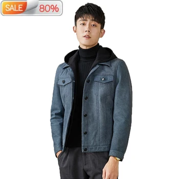 

Genuine Cow Jacket Men Autumn Winter Short Cowhide Leather Jackets Coat Blouson Cuir Homme MG-1A07040 B2132A