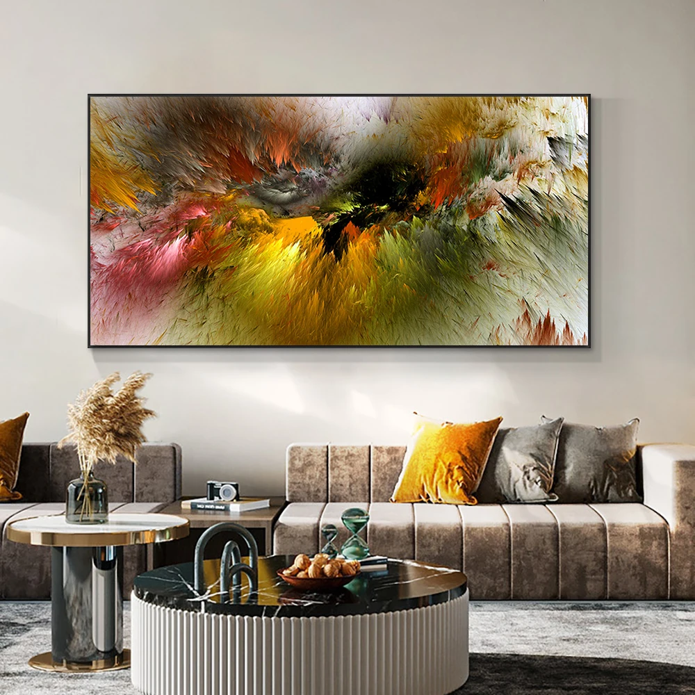 Abstract Wall Art Splatter Painting Large Painting On Canvas Black Blue  Yellow Painting Abstract Painting Acrylic Wall Painting - AliExpress