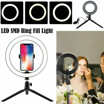 

LED Ring Light Video Studio Photo Dimmable Lamp Tripod Stand Selfie Camera/Phone