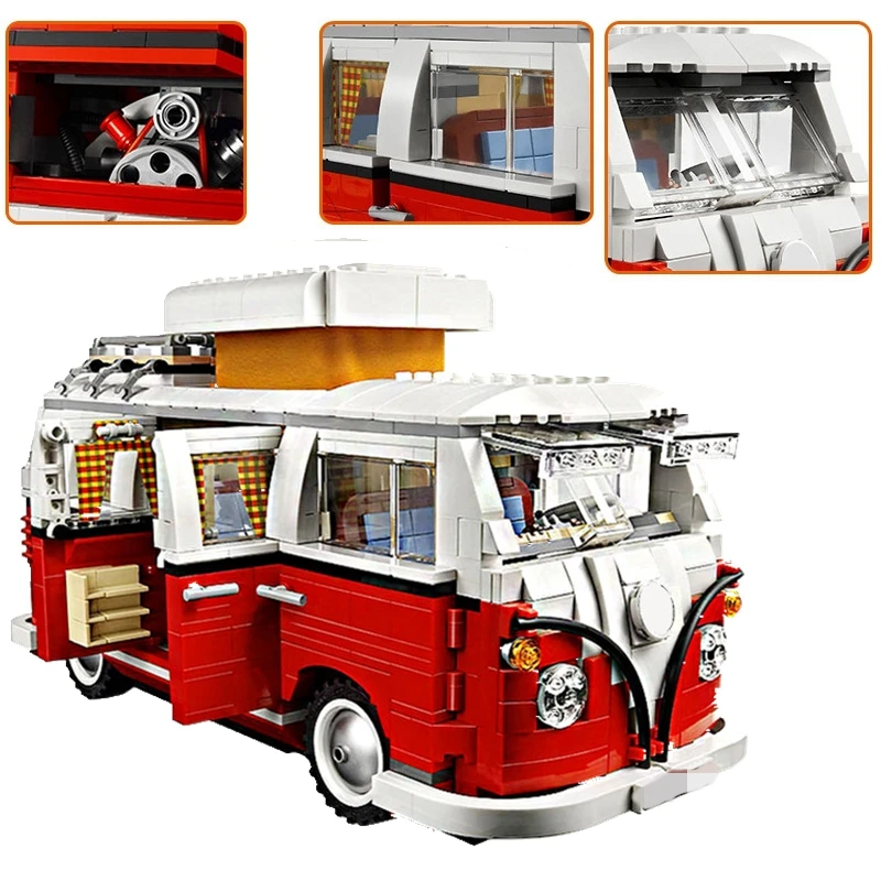 

Compatible Withe Legoinglys City 10220 Volkswagen T1 Camper Van Technic Series Model Building Blocks Set Toys For Kids Gifts
