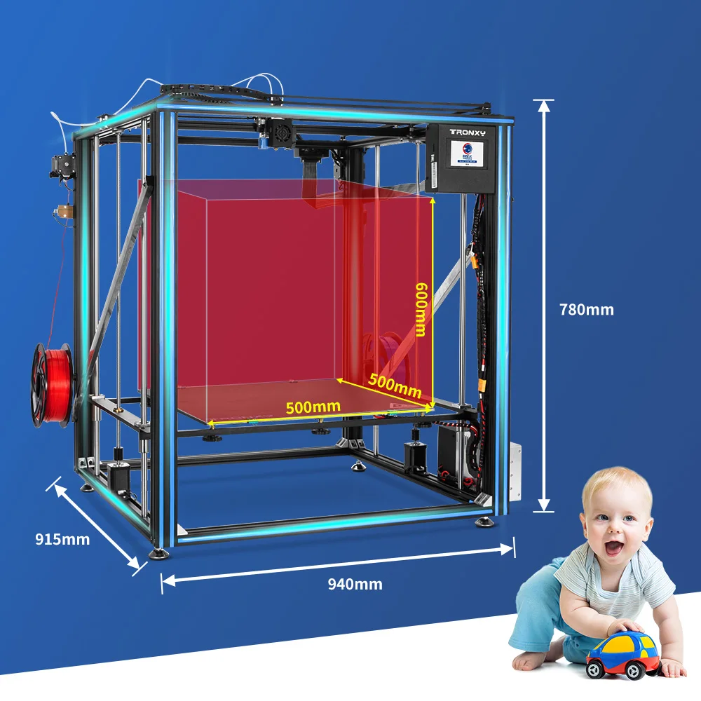 Новейший Модернизированный 3D принтер TRONXY X5SA 500 2E TMC2209 ультра тихий драйвер