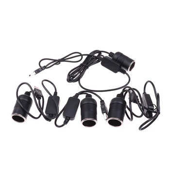 

1PC USB To Cigarette Lighter Female Seat Converter Driving Recorder Power Cord
