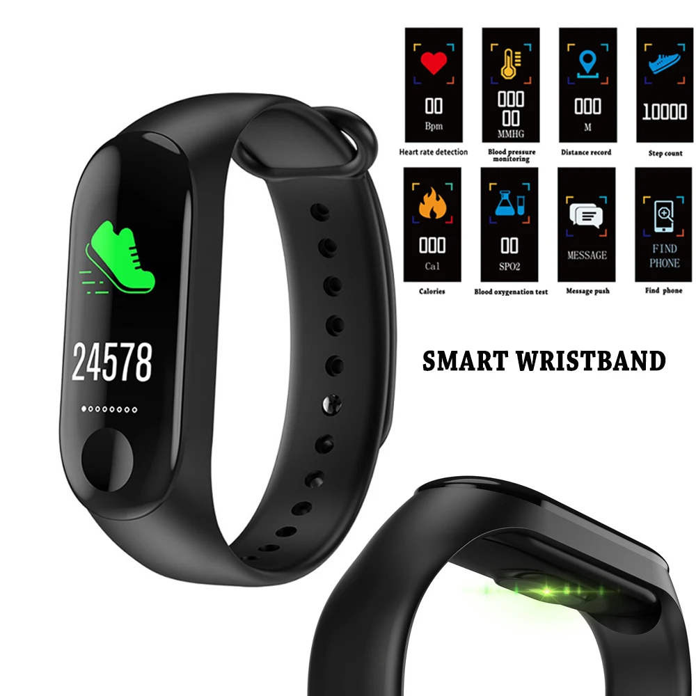 

M3 Smart-Bracelet fitness tracker Heart Rate Blood Pressure Health Waterproof Smart Watch M3 Pro Bluetooth Watch Wristband