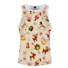 Рождественская крутая 3D верхняя одежда Харадзюку модная новая уличная повседневная спортивная стильная безрукавка модные летние крутые мужские топы