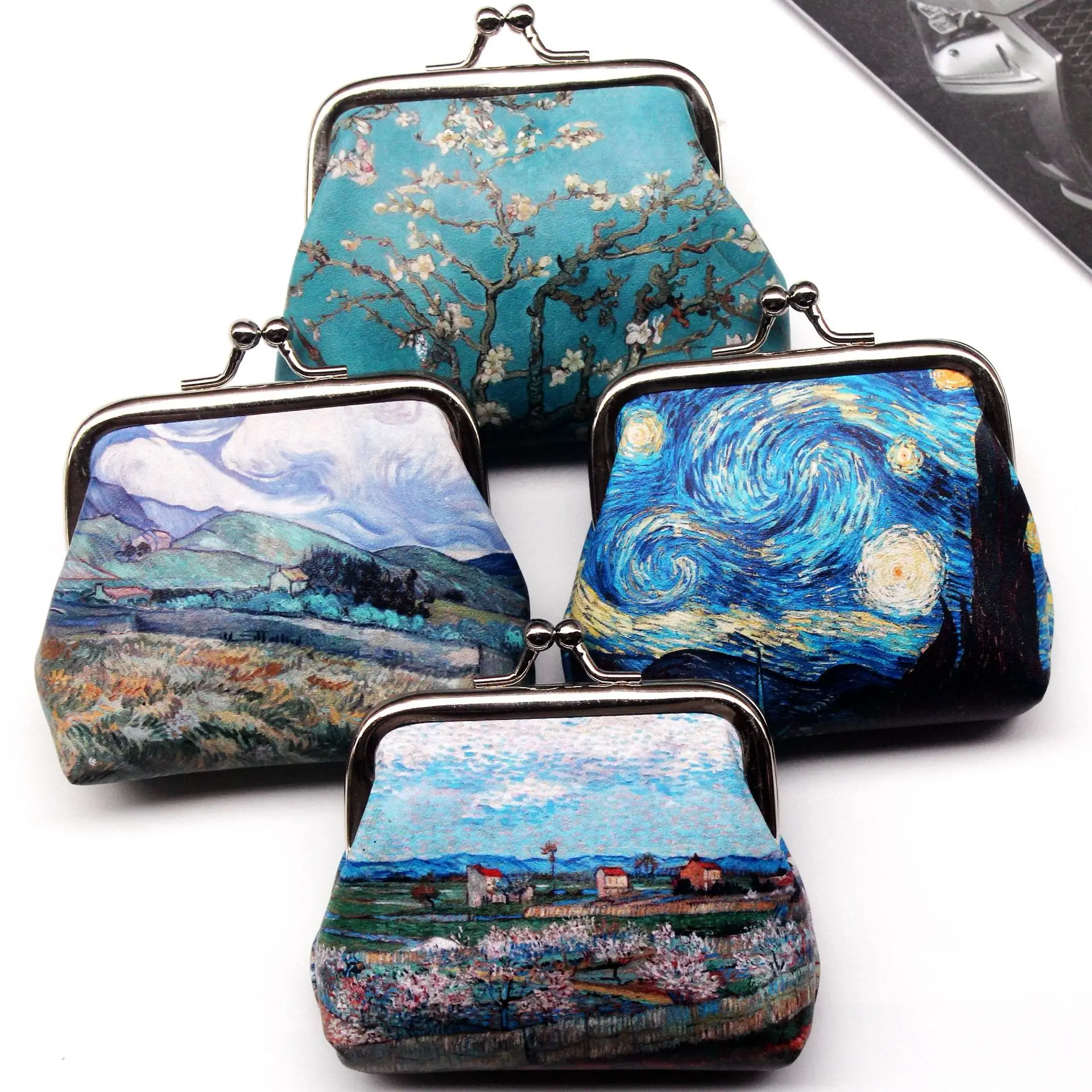 Coin Purse Small Wallet Vintage Womens Clutch-Bag Creative Famous Hasp Oil-Painting