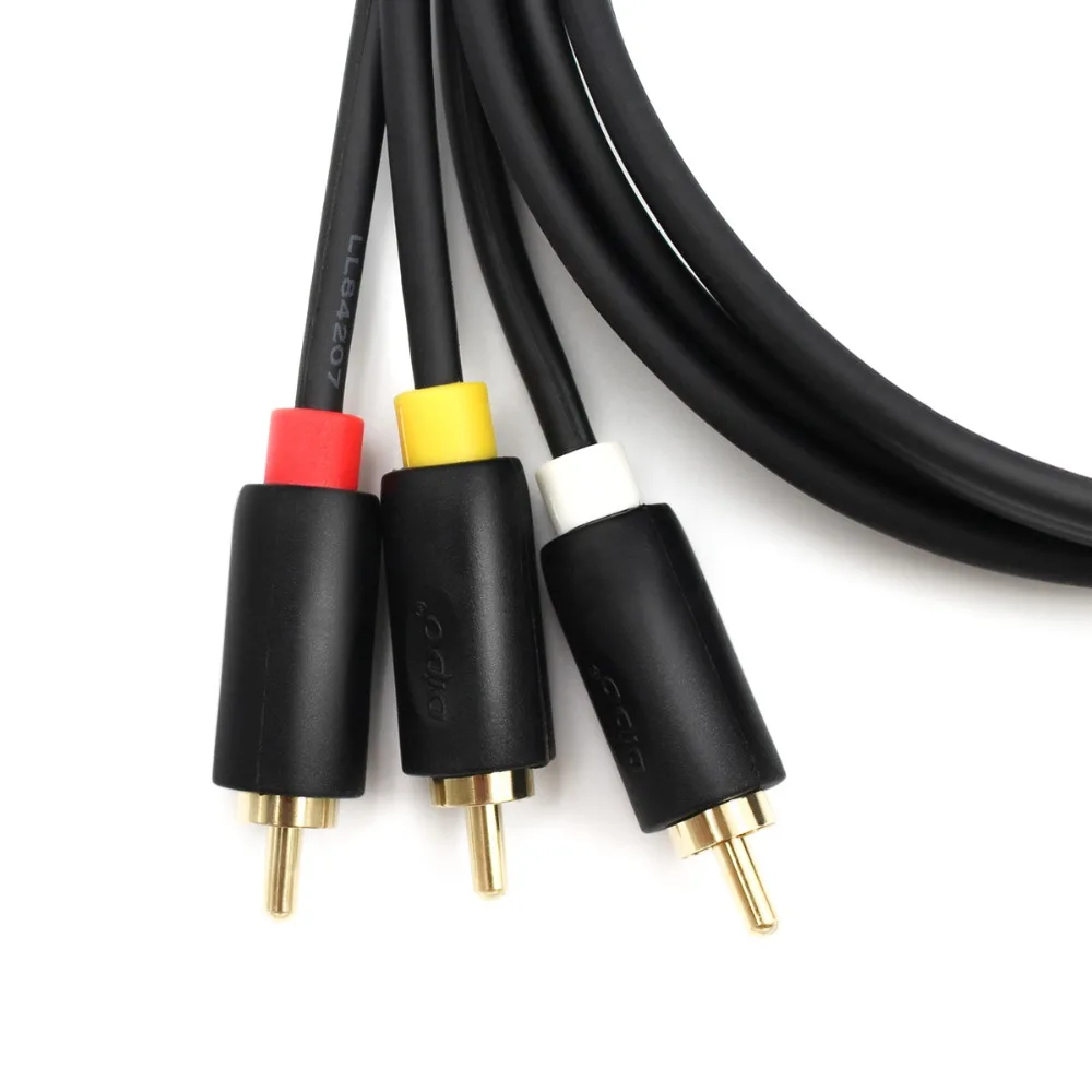 3RCA к 3RCA AV аудио-видео кабель 3 RCA композитный кабель «Папа-папа» 1,5 м/5 футов Позолоченный для видео DVD CD плеера