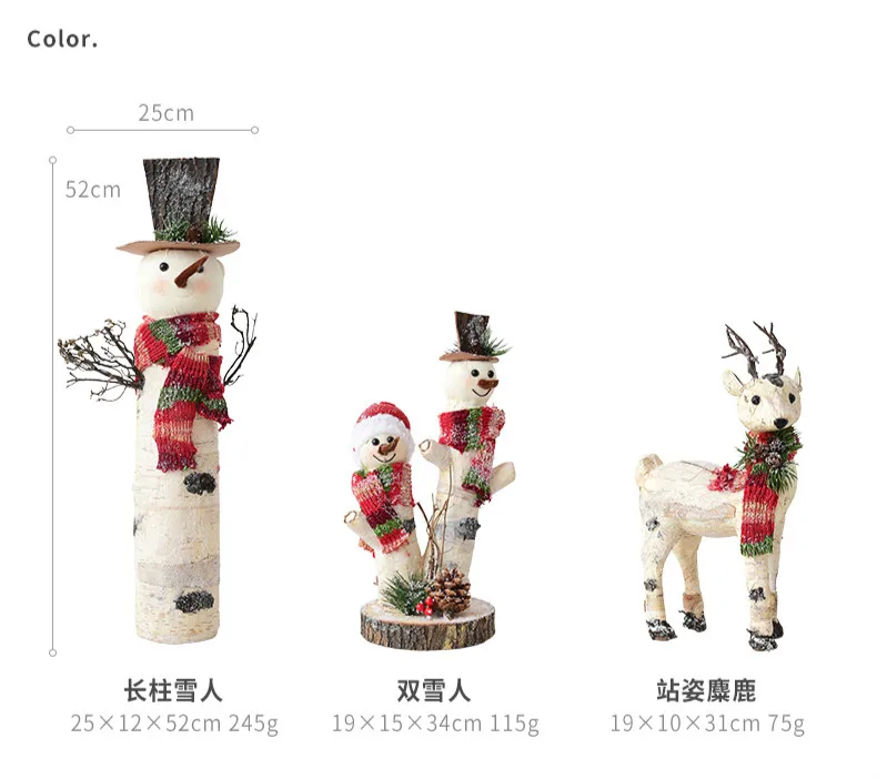 Navidad, декоративные украшения для девочек, нордическая Береста, снеговик, кукла, настольное украшение, лось, сцена, украшение для Рождества
