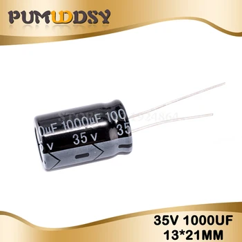 

100PCS Higt quality 35V1000UF 13*21mm 1000UF 35V 13*21 Electrolytic capacitor