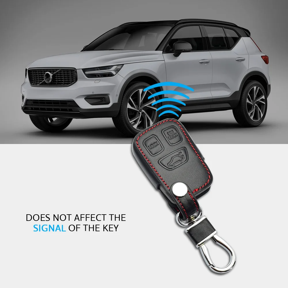 Кожаный чехол для автомобильного ключа Volvo S40 S70 S90 V40 V90 C70 3 кнопки умный пульт