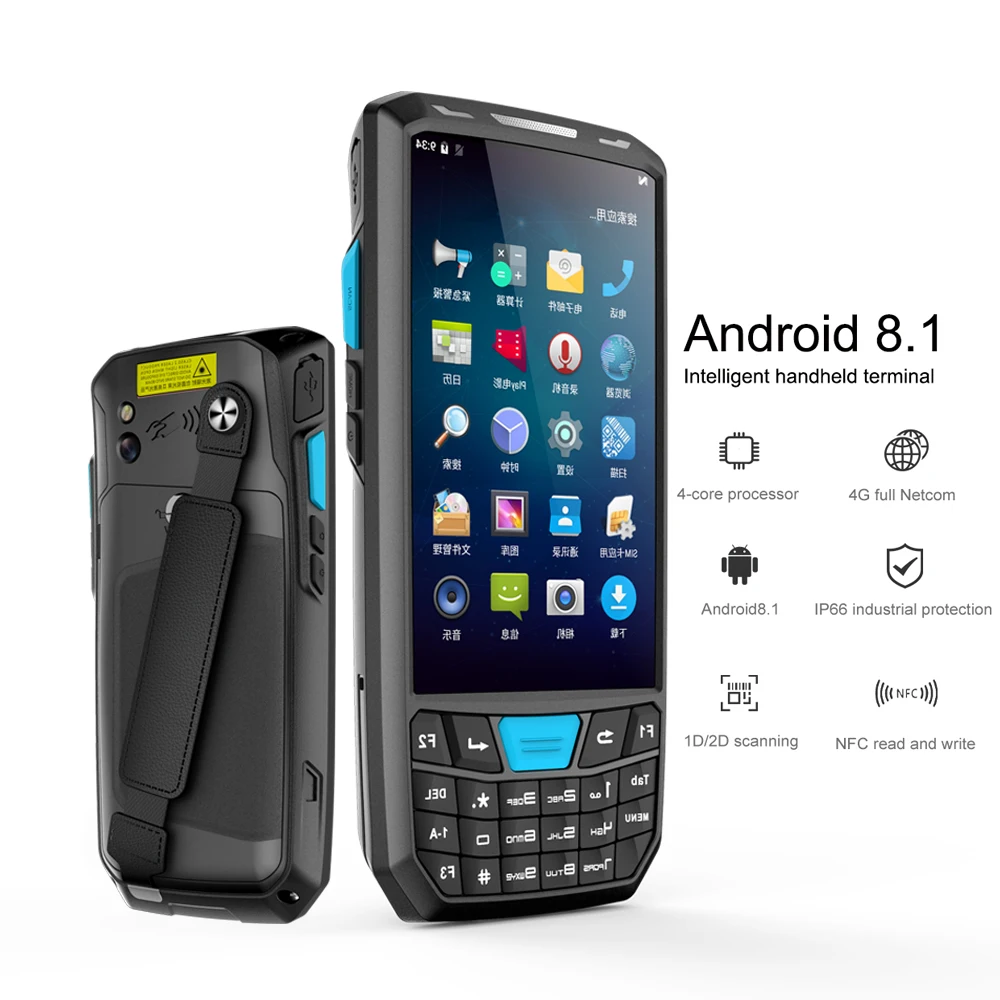 Android 8 1 PDA сканер штрих-кода 1D 2D qr-код RFID считыватель IP66 Wifi 4G 4 5 ''экран