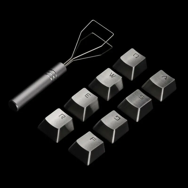 QWERASDF 8 клавиш игровой металлический колпачок из нержавеющей стали+ брелки съемник для Cherry MX механическая клавиатура