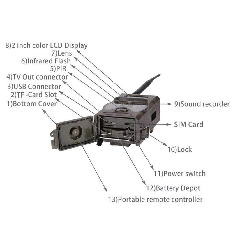 ABHU-HC-350M камера для слежения 16 МП HD 1080P Инфракрасная камера ночного видения для охоты с 2,0 дюймовым ЖК-дисплеем для дикой природы