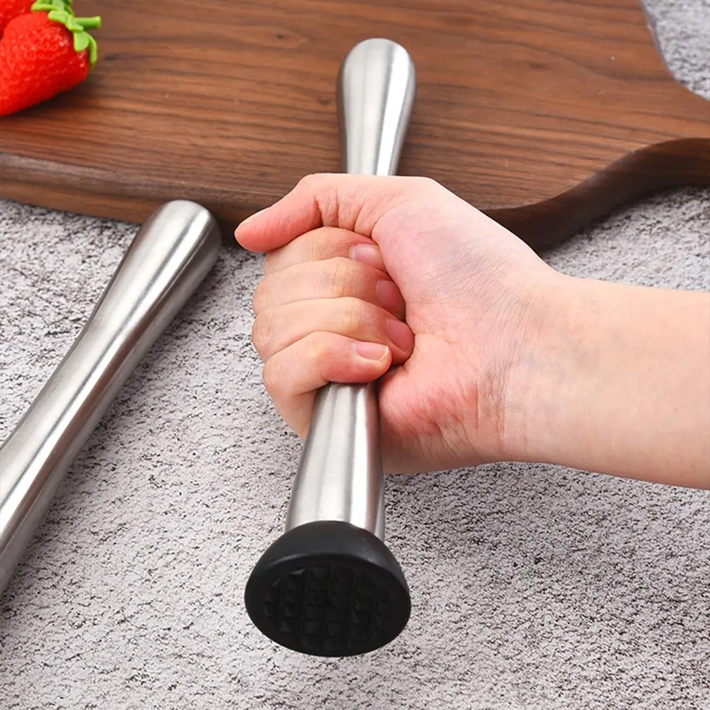 Stainless Steel Wine Mixing Stick Ice Crusher Hammer Barware Tool Cocktail Shaker Bar Utensils Drink Fruit Muddler Crushed Tool