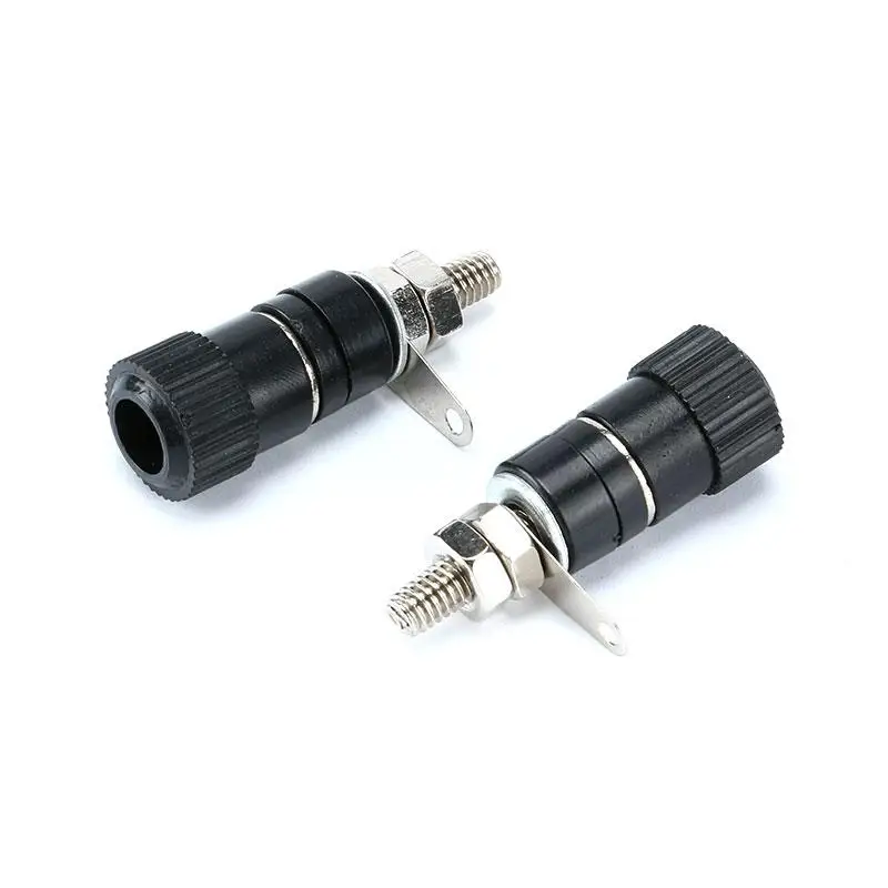 10pcs 4mm Banana Socket Red & Black Professional Binding Post Nut Banana Plug Jack Connector Nickel Plated For 4mm Banana Plug (1)