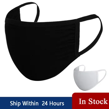 

1PC Reusable Breathable Cotton Face Mask Mask Respirator for Women Men Black/White Washable Mask Health care
