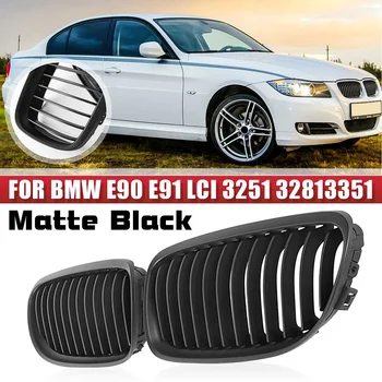 

Pair Front Kidney Grille Grilles for BMW E90 E91 LCT 3-Serise Sedan 323i 325i 2009 2010 2012 2013 Matte Black Racing Grills