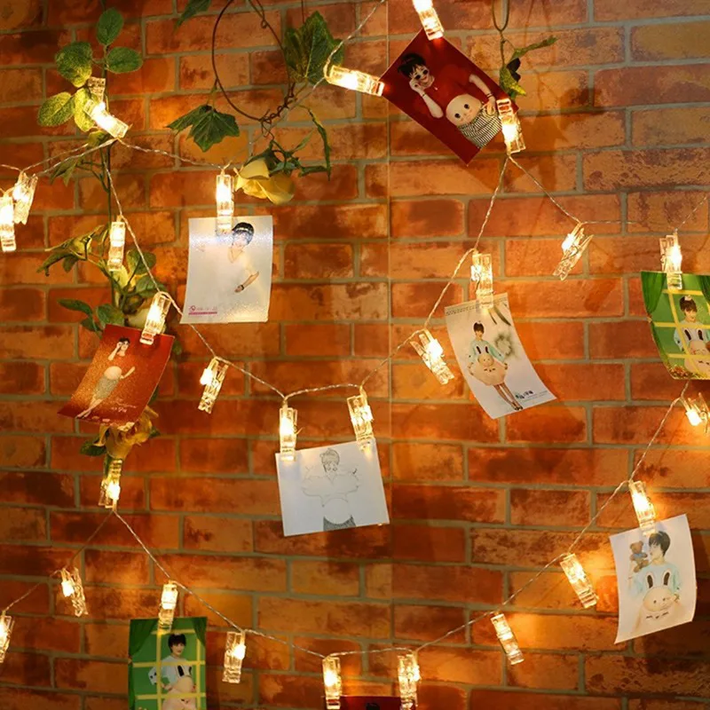 Рождественские украшения фото клип светодиодные гирлянды с Рождеством украшения для дома год Рождественский кулон гирлянды