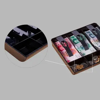 

Home Market Black Plastic Coin Money Storage Box Bill Cash Tray Organizer With 6 Slots 3 Removable Clips Tool DXAC