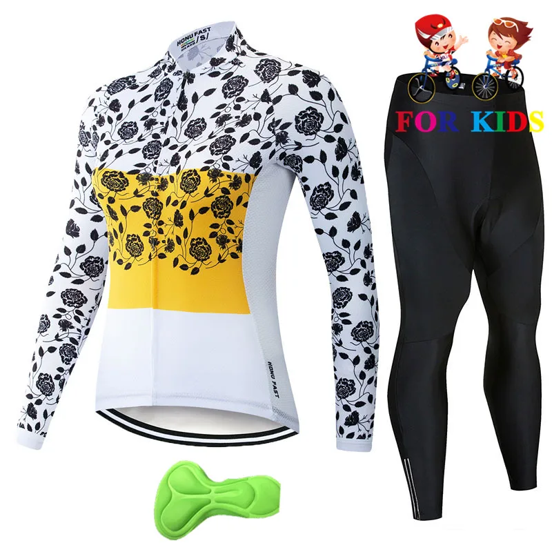 Long sleeve Suit 12 Детский комплект из Джерси для велоспорта, одежда для велоспорта с длинным рукавом для девочек, дышащая одежда для горного велосипеда, одежда для Майо для мальчиков, Ropa Ciclismo - Цвет: Long sleeve Suit 12