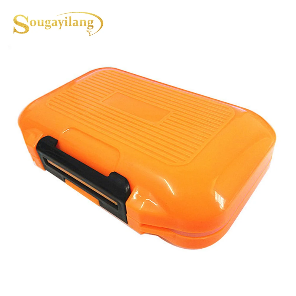 

Sougayilang High Quality Black /Orange Fishing Tackle Small Clear Plastic Waterproof Hooks Lures Baits Box Fishing Accessories