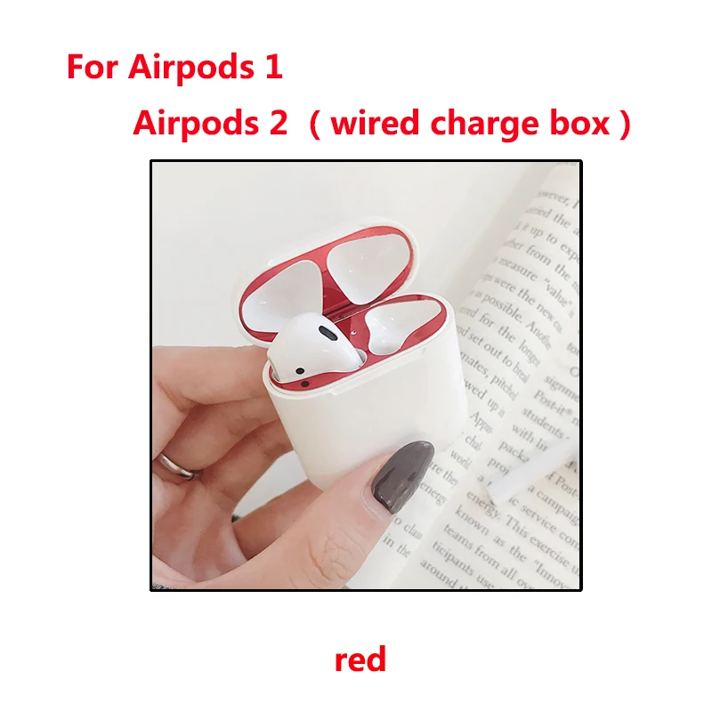 Ультратонкая металлическая пленка железная стружка для Apple airpods защита от пыли наклейка для Airpod 1 2 Аксессуары для наушников Наклейка защитная