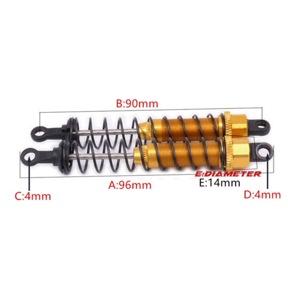 Сплав 96 мм передний и задний амортизатор масляного заслонки для радиоуправляемой модели автомобиля 1-12 Wltoy 12428 12423 0016 0017 грузовик короткие детали
