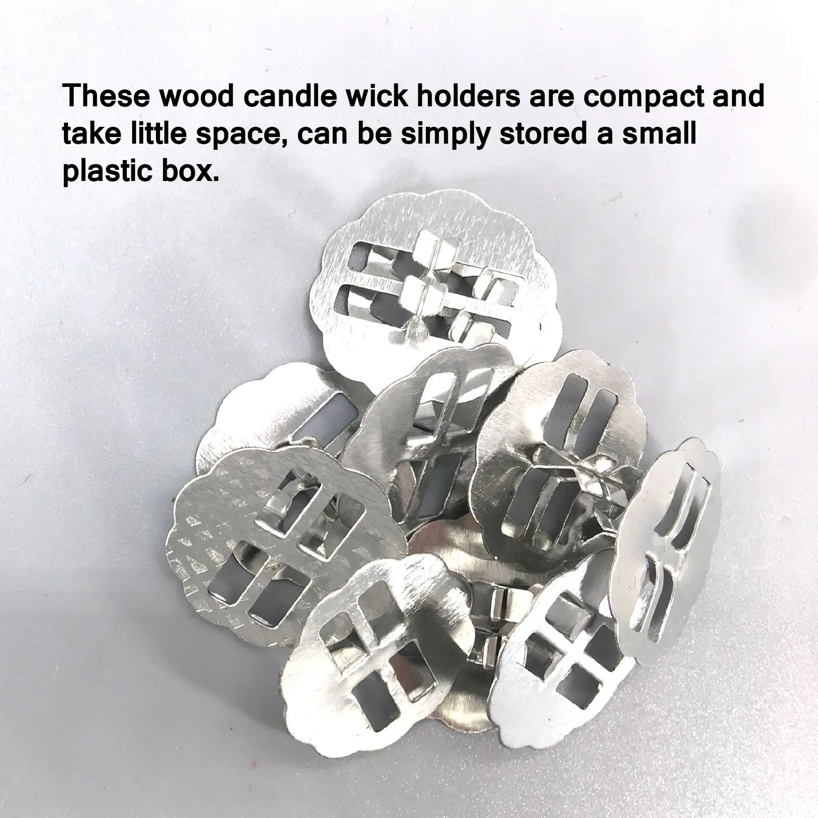 100pcs Wood Candle Wick Clips Stainless Steel Clip Candle Wick Holder