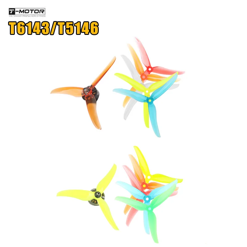 

2 Pairs T-motor T5146 / T6143 5146/6143 5 Inch/6 Inch 3-blade compatible Propeller for FPV RC Drone DIY Accessories