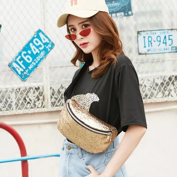 

Women Waist Bag Multicolored Sequin Bag Ladies Shell Shoulder Bag Chest Bag Female Fashion Crossbody Bag