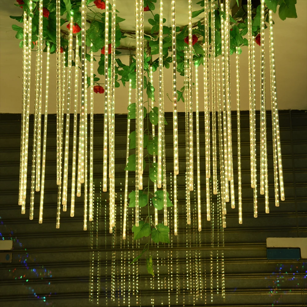 

30CM 50CM Waterproof Meteor Shower Rain Tubes Led Light String Christmas Garland OutdoorFor Garden Fairy Tale Wedding Decoration