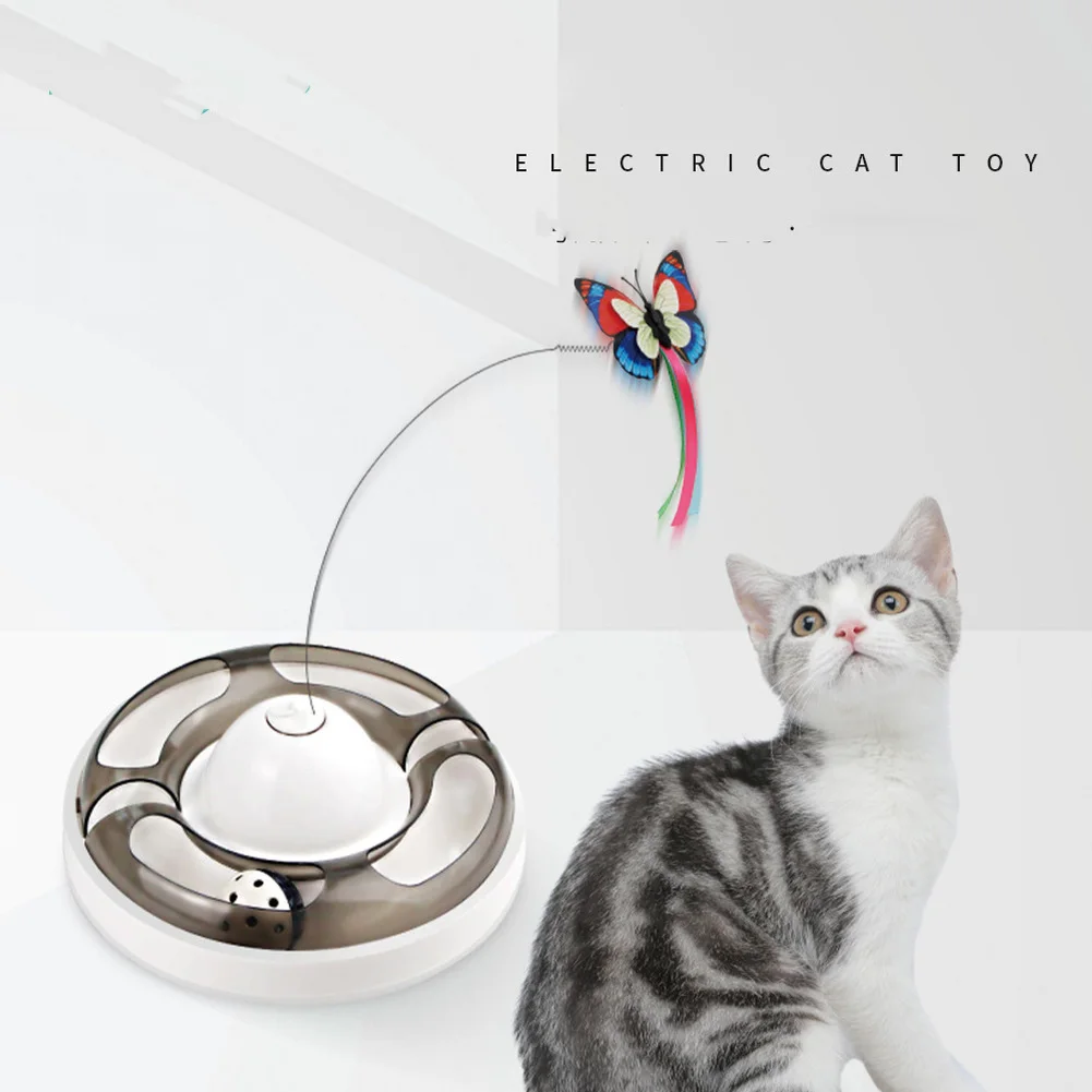 

Automatic Electric Rotating Cat Toy Colorful Butterfly Pet Kitten Tracks Disc Toys Cat Training Intelligence Amusement Plate