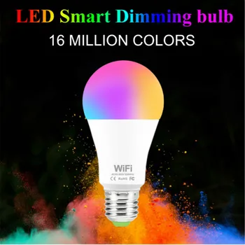 

Intelligent Wifi E27 B22 Bulb RGB Warm Cool White Work with google home 15W AC85-265V Wifi Bulb LED Light Smart Life SMD 2835