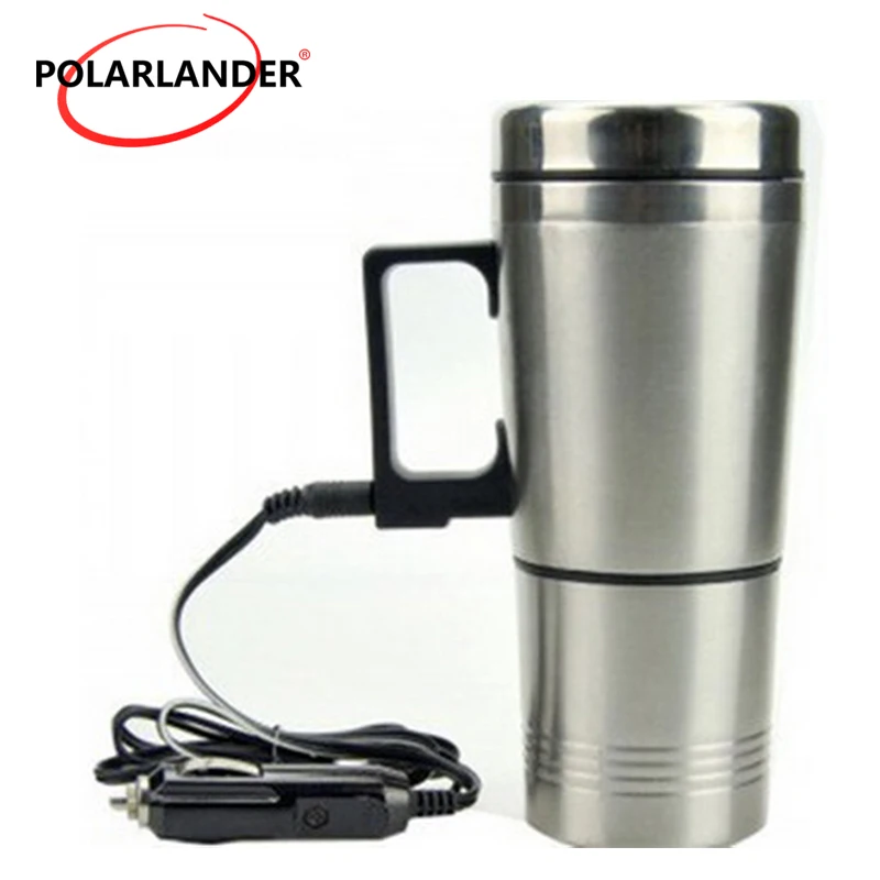 

12V Car Heating Cup Auto Adapter 300ml Kettle Thermos Travel Mug Stainless Steel Water Tea Coffee Milk Bottle Traveling Camping