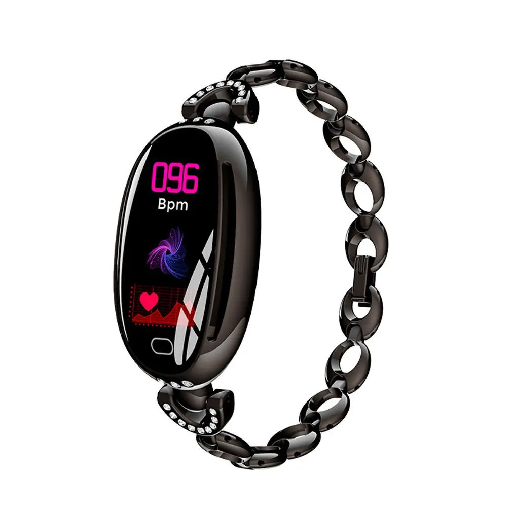 2019 Stylish E68 Women Blood Pressure Heart Rate Monitor Sport Bluetooth Smart watch Bracelet for Standard exercises functions