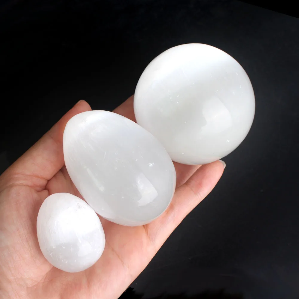 Natural Gemstone œuf cristal quartz guérison Decor Statue Sphère Massage Ball Mix 