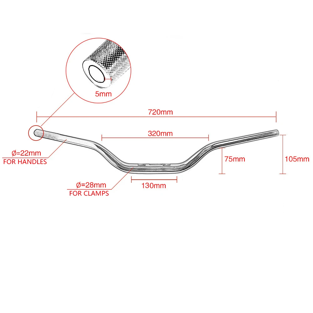 1 1/8 &quotRIZOMA руль Алюминиевый мото rcycle анодированный rbike Fat Bar 28 мм Красный guidon de