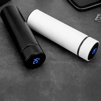 

Bpa-Free 500ml Thermos Cup 304 Stainless Steel Vacuum Flask With Tea Stainer One Touch Temperature Display Thermos Water Bottle