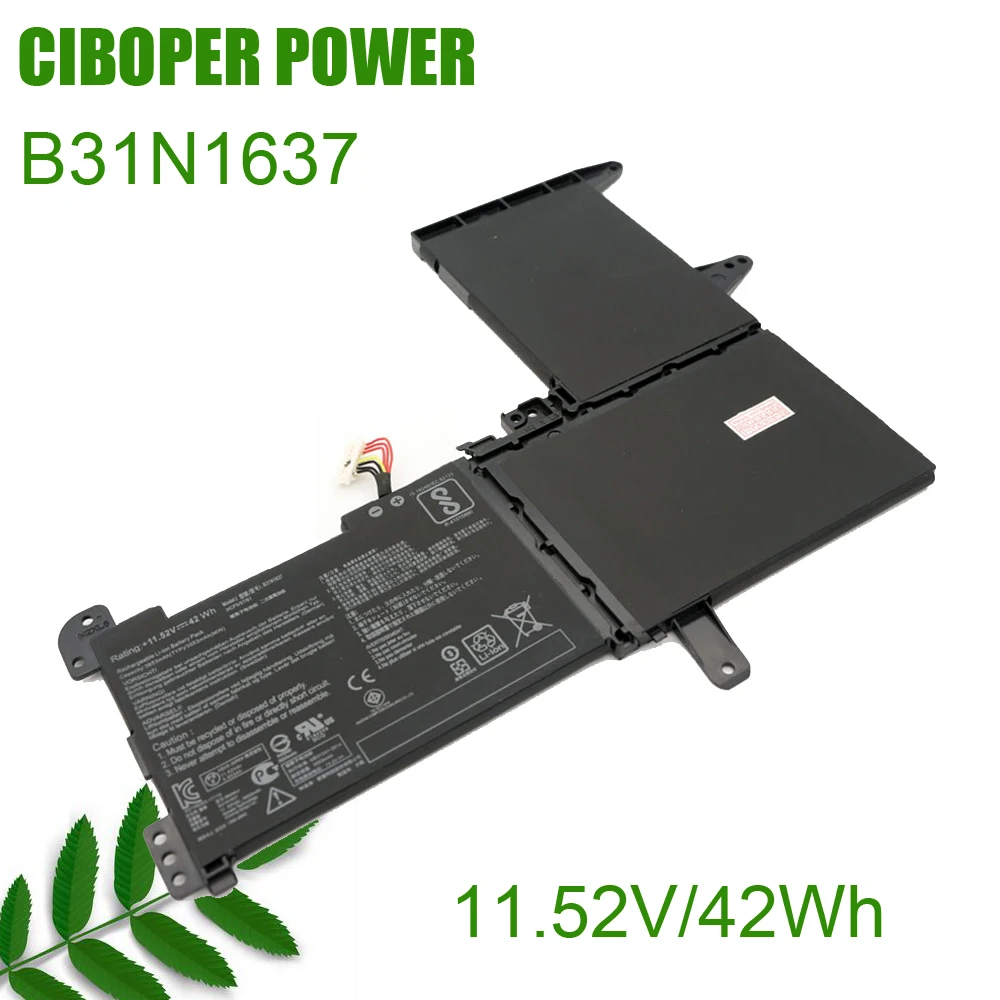 

CP оригинальная новая батарея для ноутбука B31N1637 C31N1637 11,52 в/42 Втч для F510UA S510UQ X510UN-1A B31Bi9H S5100U X510UR-3B