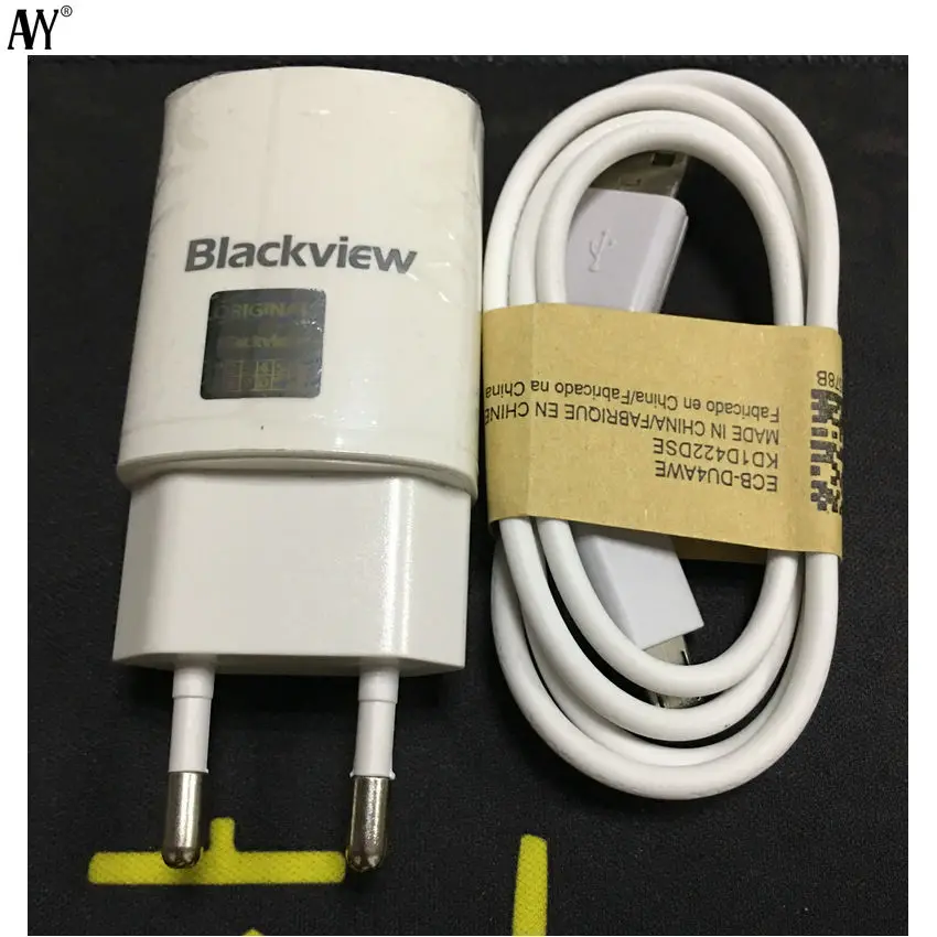 Charger with Cable AVY для оригинального Blackview BV6000 BV10000 BV5800 A20 ЕС вилка зарядное устройство разъем Micro USB кабель для мобильного телефона BV6000s - Тип штекера: Charger with Cable