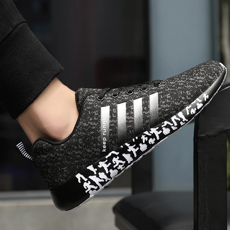 Kaufen 2019 neue Herbst Mode Männer Flyweather Comfortables Atmungs Nicht leder Lässig Leichte Plus Größe 47 Jogging Schuhe männer 39S