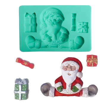 

Christmas Santa Gift Cake Fondant Silicone Mold Baking DIY Candy Chocolate Biscuit Sugar Decoration Mold silicone bakeware