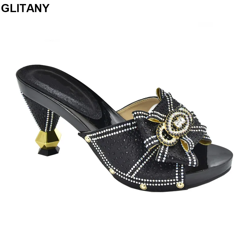 

2021 модная дизайнерская женская обувь, африканские женские сандалии, нигерийская Свадебная обувь, украшенная Стразы, высокие каблуки, сексуальные женские