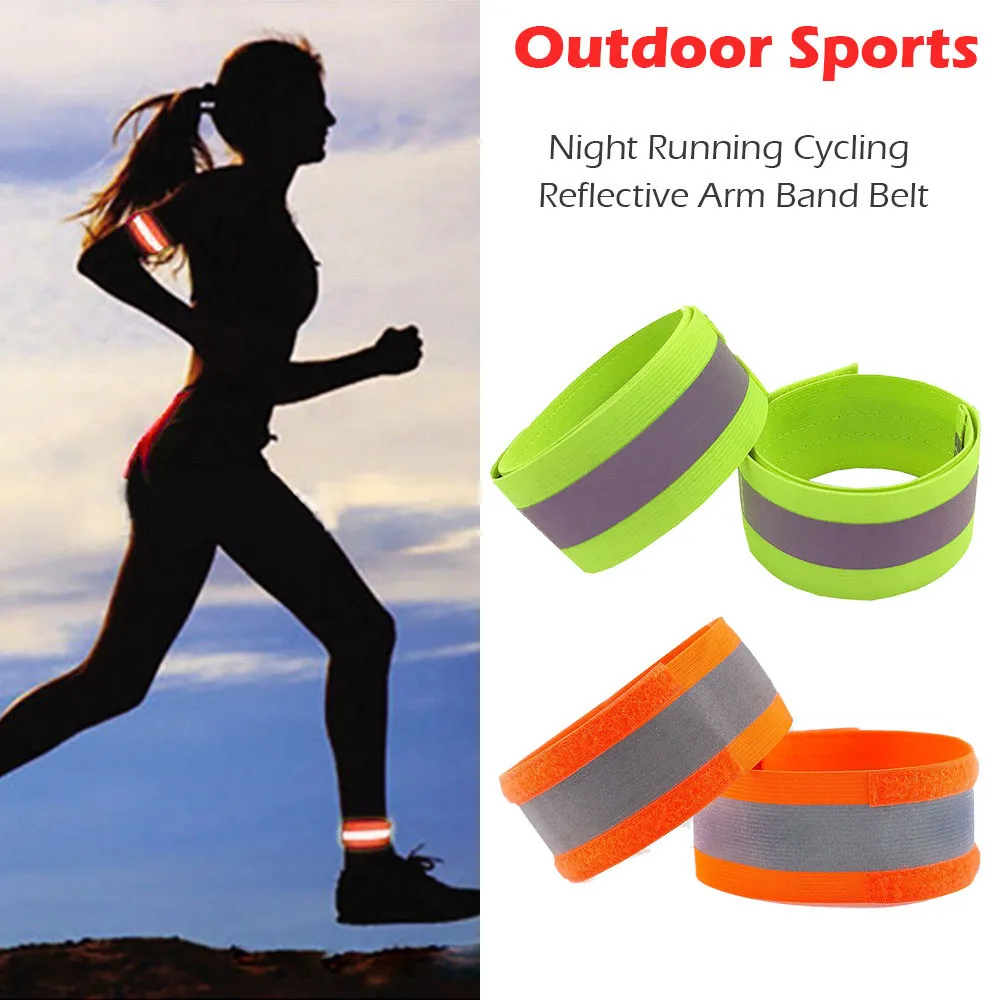 Sports Arm Band Running Armband Exercise Cycling Stretch Hi Vis Reflective Strap 
