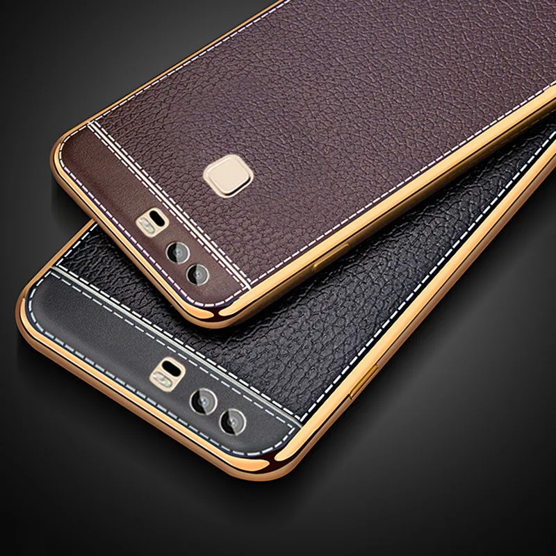 Luxury Litchi Business Leather Pattern Phone Case For Huawei P9 Plus P9plus Ultra Thin Soft Silicone Retro Cover Capa Coque |