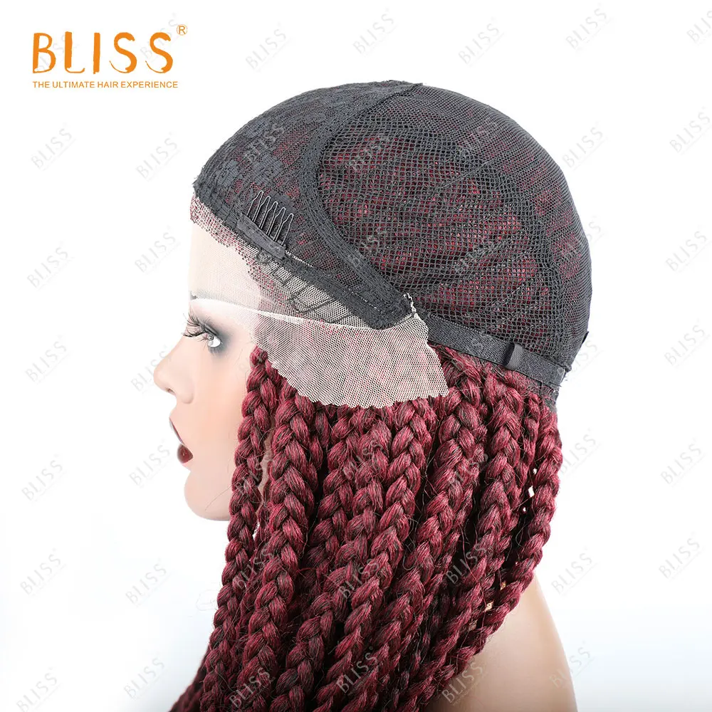 BLISS 24 дюйма синтетические парики для чернокожих Для женщин на крючках косички